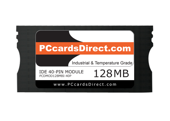 PCcardsDirect's Industrial IDE Flash Module are ideal for mission critical data applications. This IDE Flash Module can operate in ATA/True IDE Mode, and has Low Power Consumption, 3.3 or 5 V Operation. Standard IDE compatible, Master / Slave Selectable. Vibration 20G, Shock 1500 G Max, 4 bits ECC. Capacities ranging from 16MB to 8GB. 